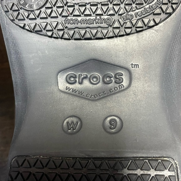 Crocs At Work Neria Pro II Clog Shoes Womens 9 Black Gray Speckle Slip on - Picture 9 of 9